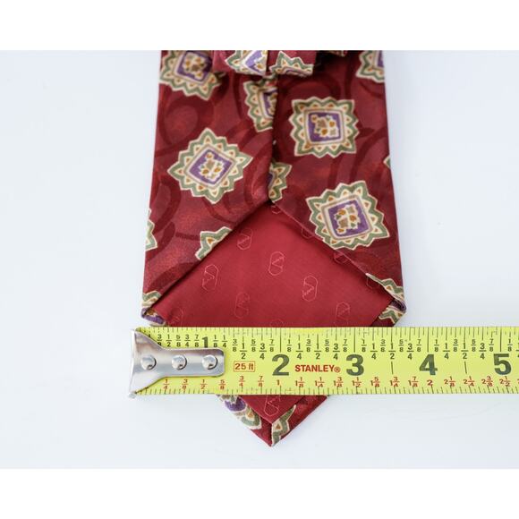 VTG 80s Valentino Italy Floral Mandilion Silk Tie 57" Retro Wedding Luxury Boho - Picture 16 of 16